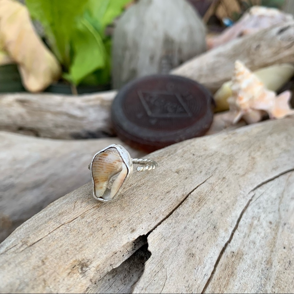 *SOLD* Puka dove shell Sea sterling & fine silver soldered adjustable β¦ - Picture 3 of 8